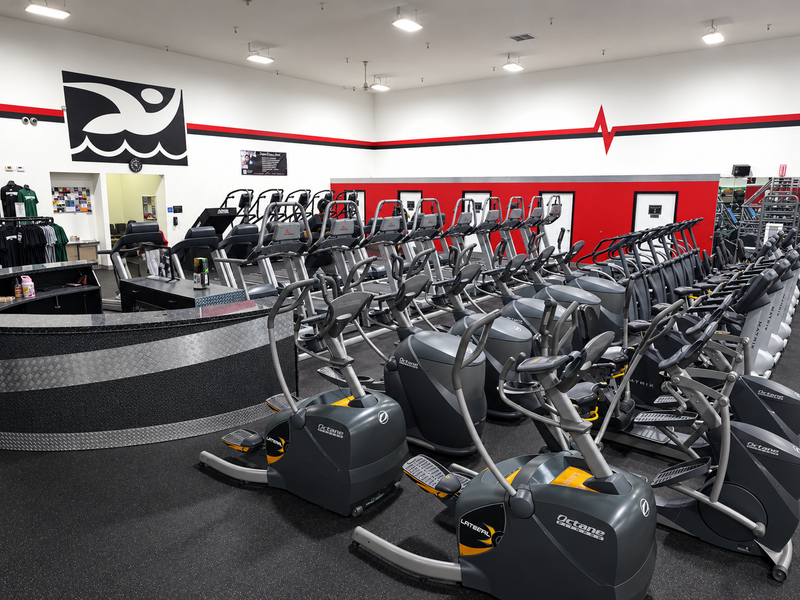 Modern gym interior with exercise equipment